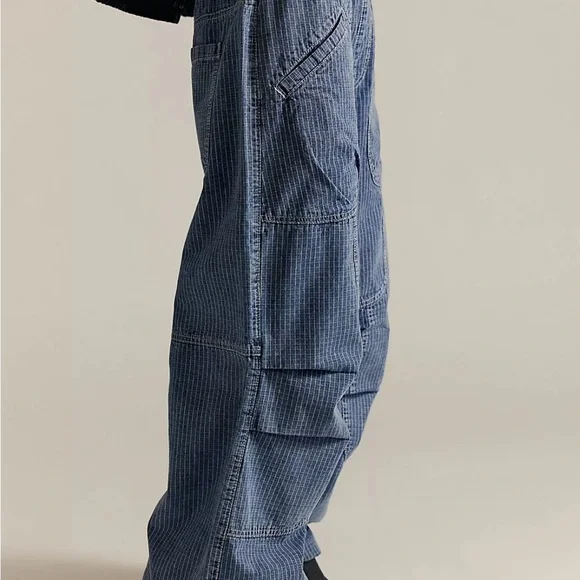 We The Free Navy Striped Parachute Jeans - Picture 6 of 7